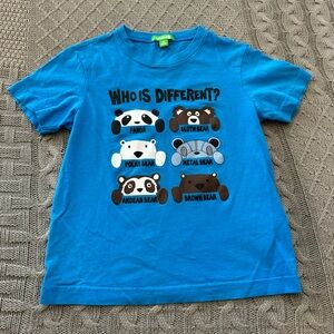 Bossinni Blue Graphic T-Shirt with Bear Design~ 120 6/7